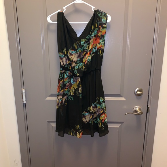 NWOT Black multicolor watercolor design dress - Picture 2 of 2
